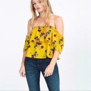 ZARA Trafaluc Cropped Top Off Shoulder